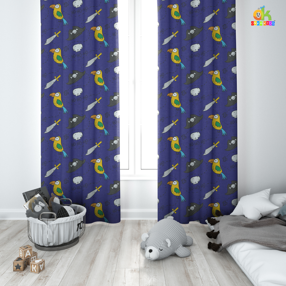 Orka Kids Door Curtain Pack of 2, (D18)